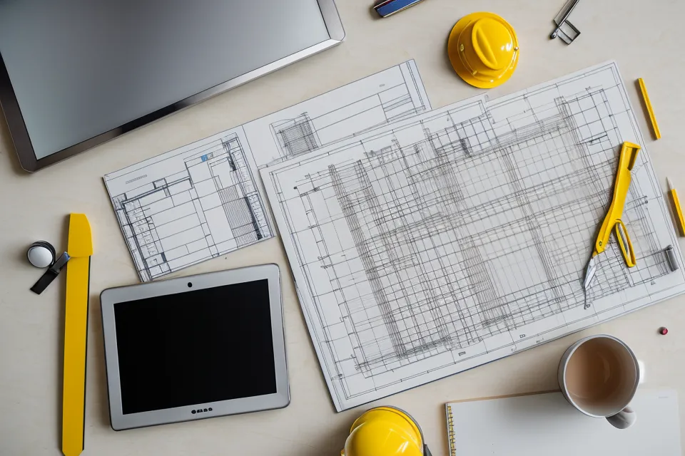 Digitales Bautagebuch auf einem Tablet auf der Baustelle