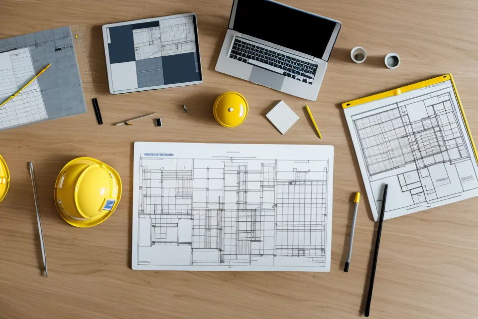 Digitales Aufmaß auf einem Tablet-Bildschirm direkt auf der Baustelle dokumentiert.