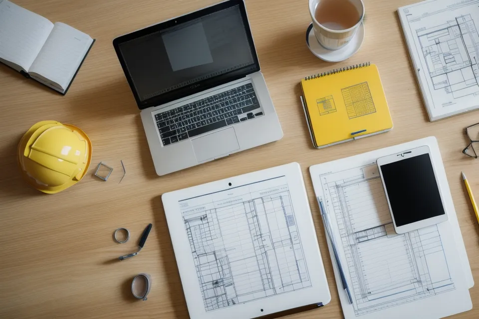 Laptop-Bildschirm mit einer digitalen Ordnerstruktur für die Beweissicherung eines Bauprojekts.