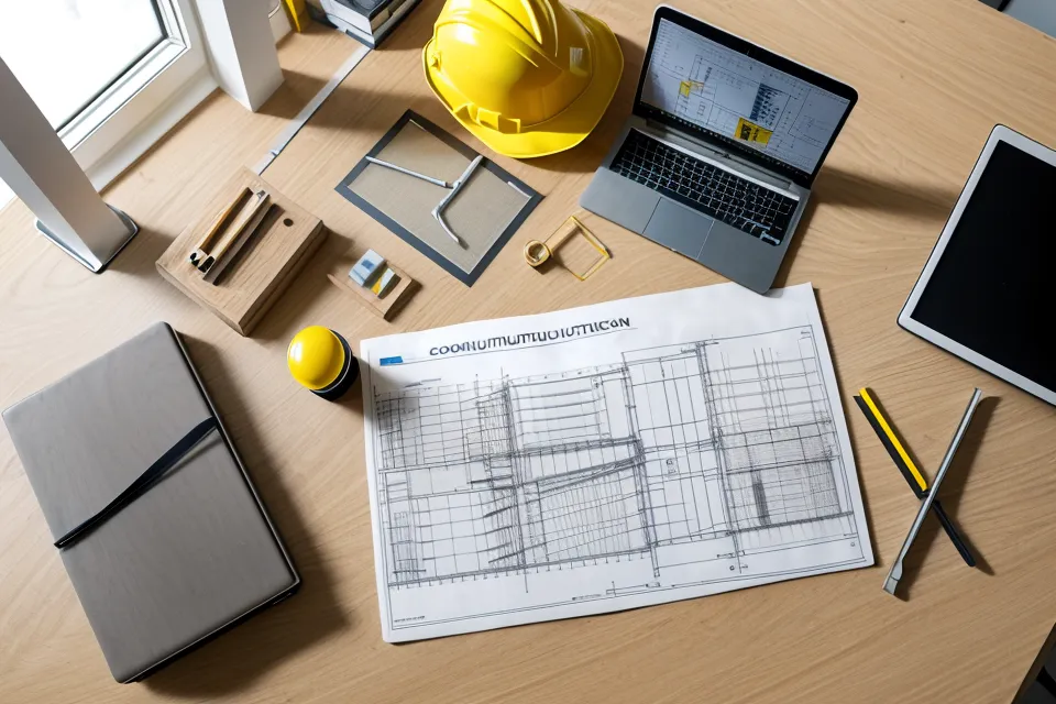 Digitales Bautagebuch auf einem Tablet auf der Baustelle